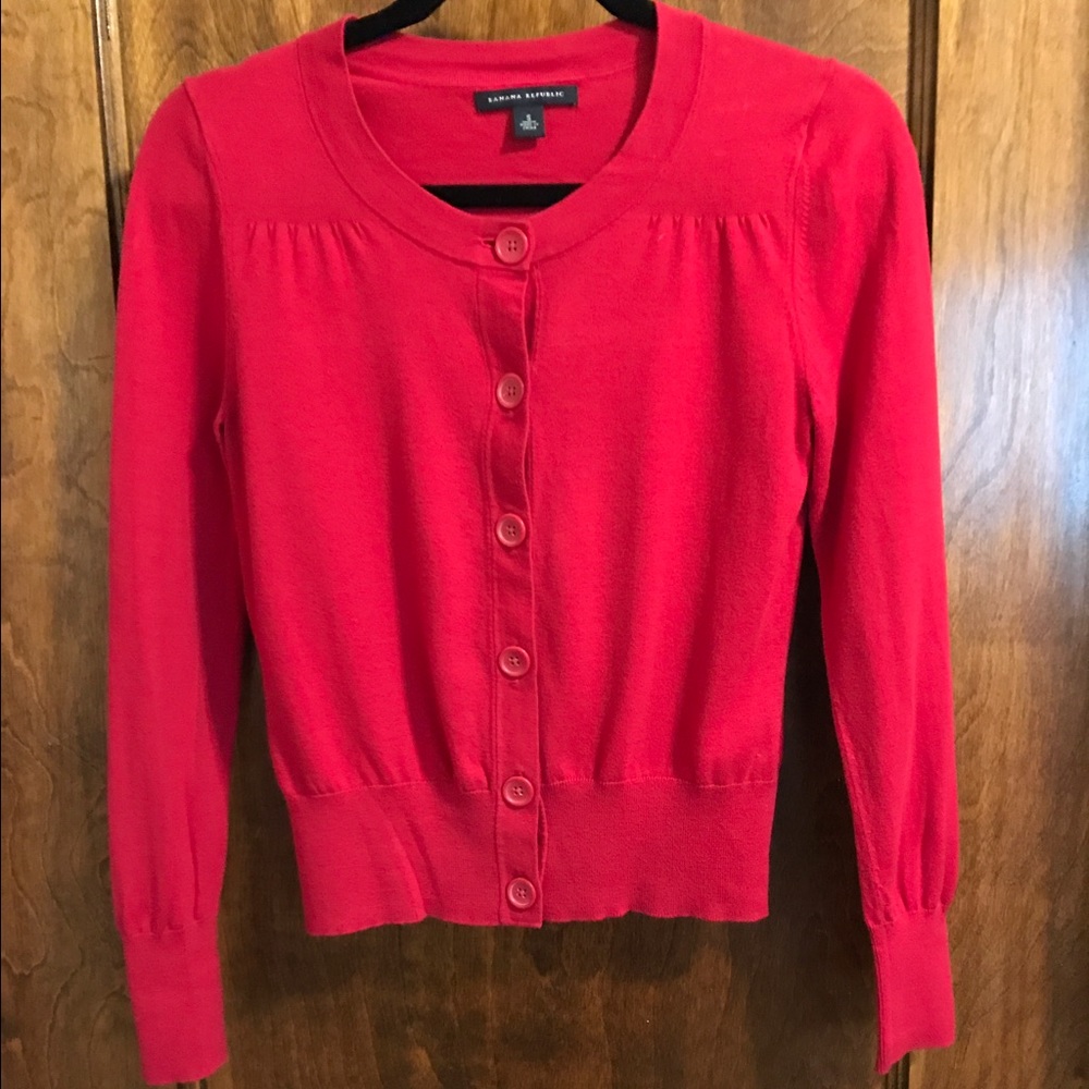 Pink button up sweater