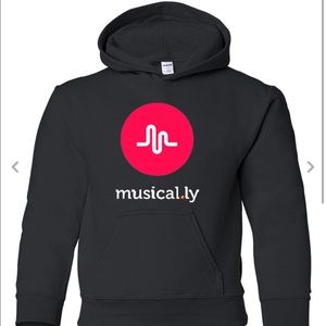 Musical.ly black youth hoodie S M L XL