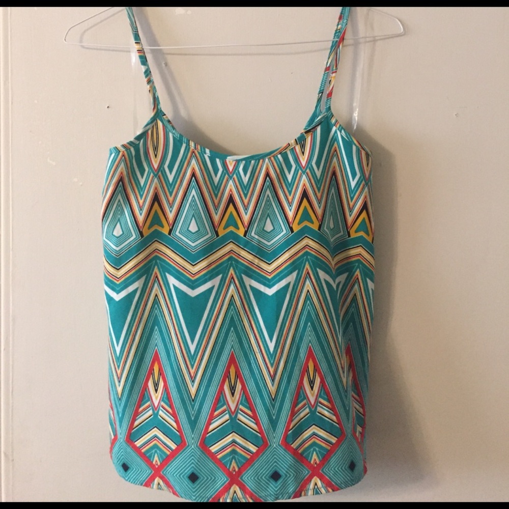 Spaghetti strap fun pattern tank top