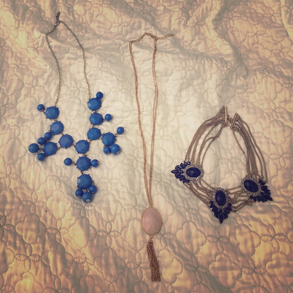 THREE "JustFab" NECKLACES (great condition)!
