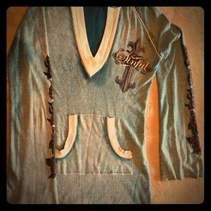 GUC Sinful-Affliction cross & wings hooded sweater