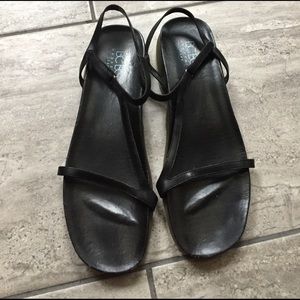 BCBG leather flat sandals