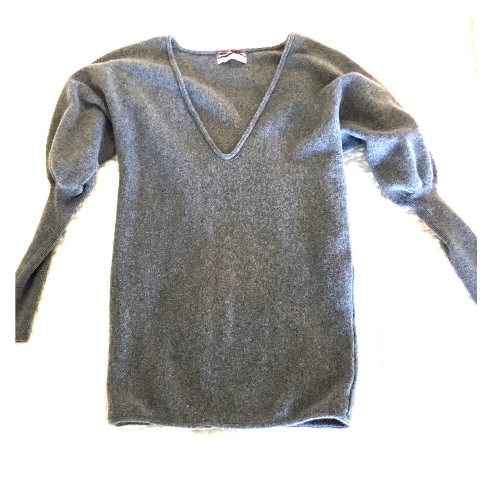 100% Cashmere "Velvet" Gray Sweater