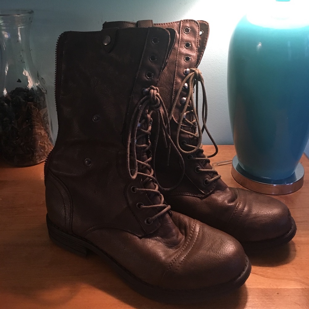 Brand new madden girl lace up boots. Size 9.