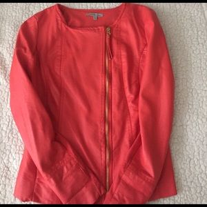 Faux leather orange colored jacket 💐