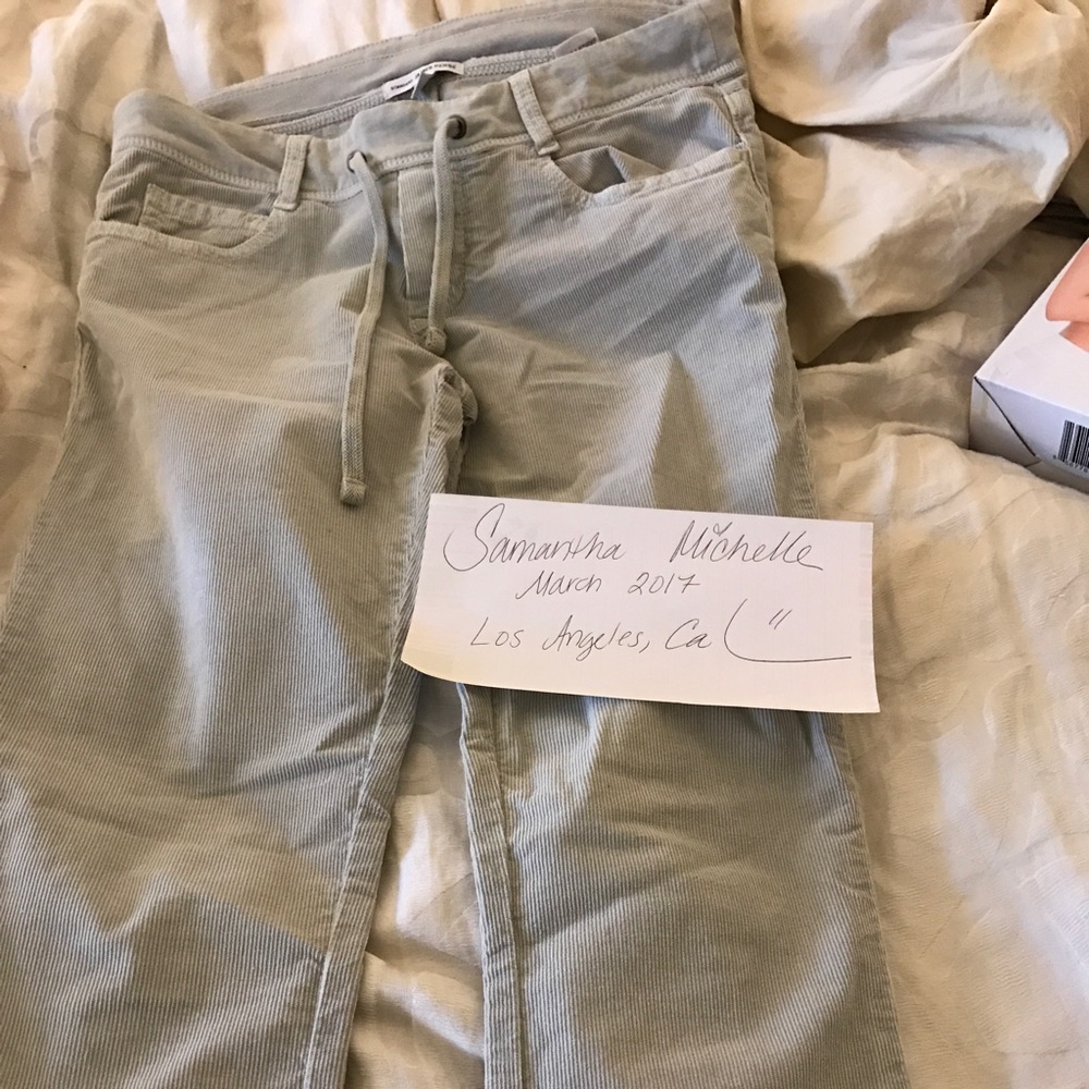James Perse size 0 gray corduroy pant