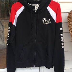 Pink Full Zip sequin hoodie