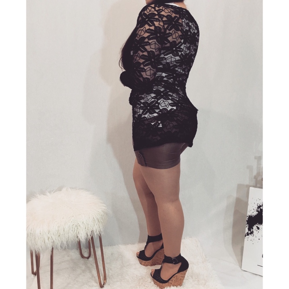 Black lace cardigan.