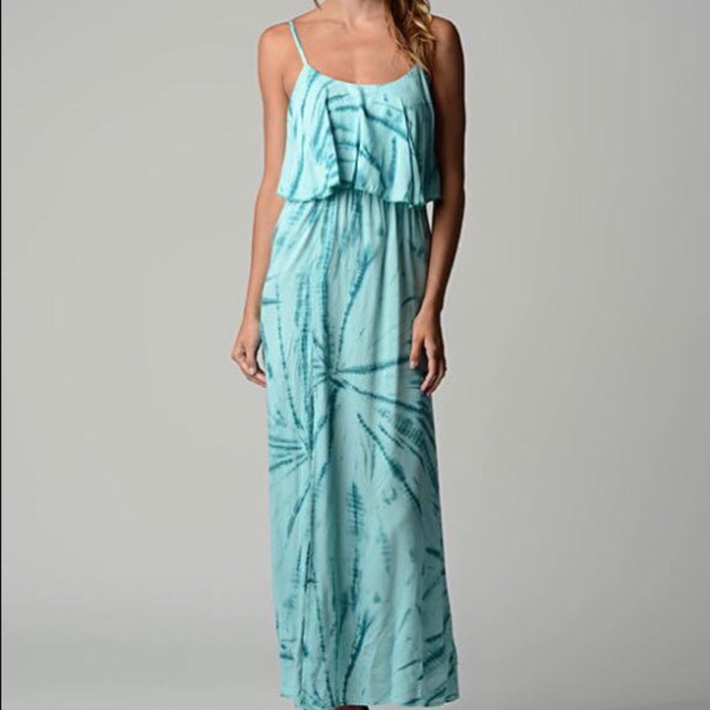 Tie Dye Turquoise Maxi Dress