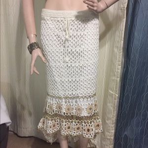 Summer festival style crochet boho skirt