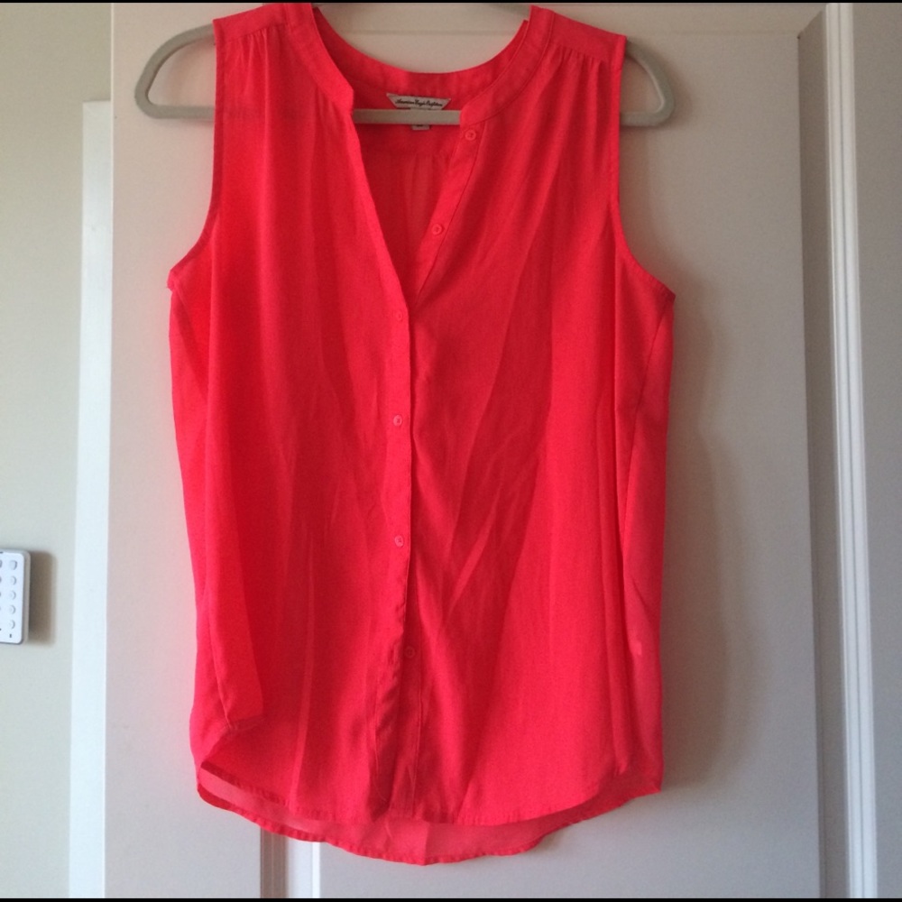 Bright American Eagle chiffon button down