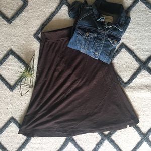 Horny Toad/ Toad&Co Brown Taupe Midi Swing Skirt.