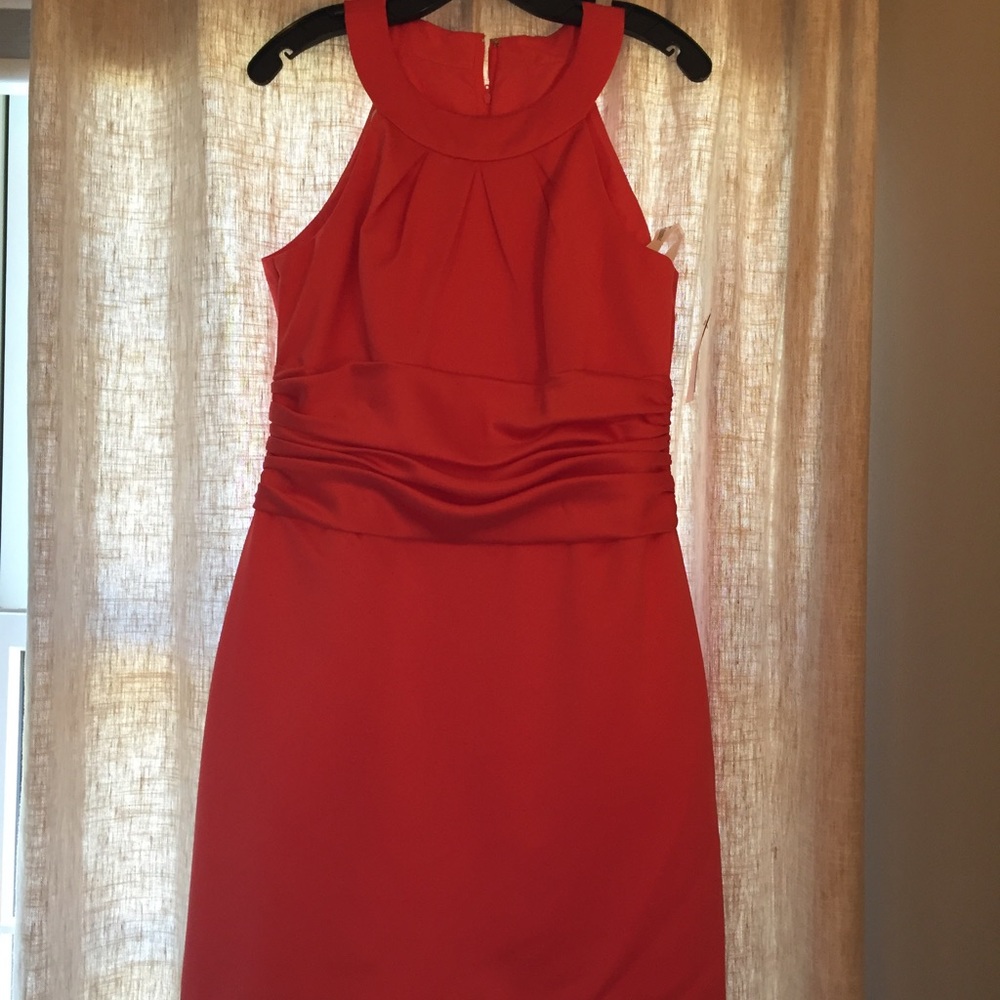 Guava/Coral Halter Dress