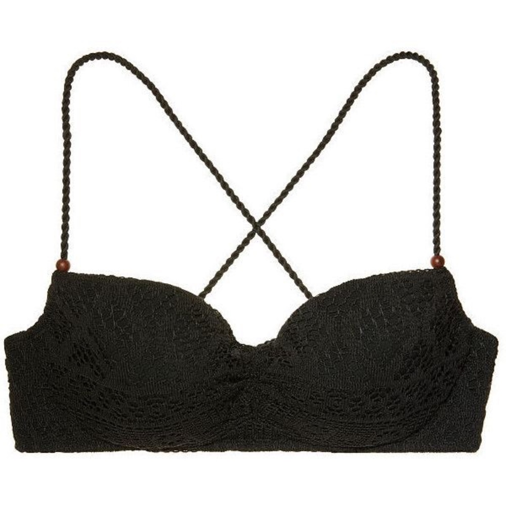 VS Black Lace Getaway Halter Bikini Top