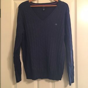 Classic Navy 100% Cotton V-Neck Sweater by IZOD!