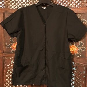 Button up scrub top