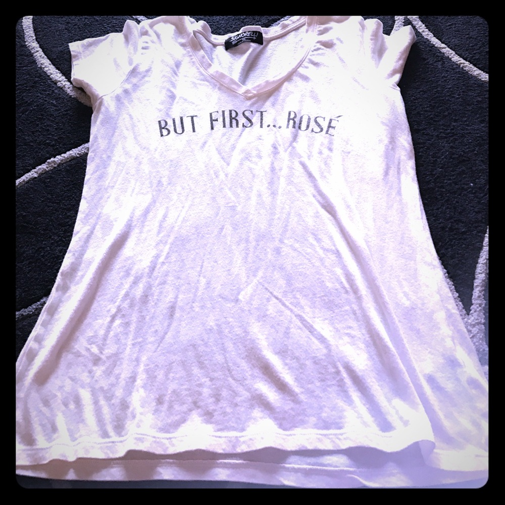 Boutique Deep V-Neck Flare Tee