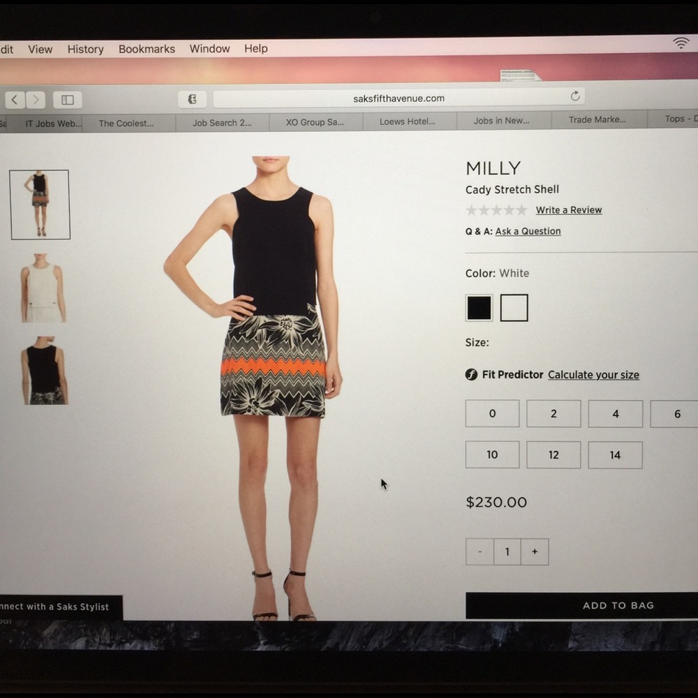 Milly Italian Cady Stretch Shell