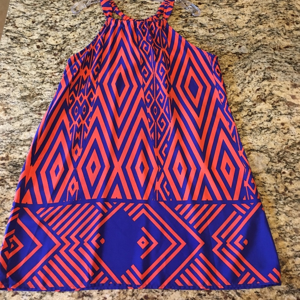 Orange & Blue Dress