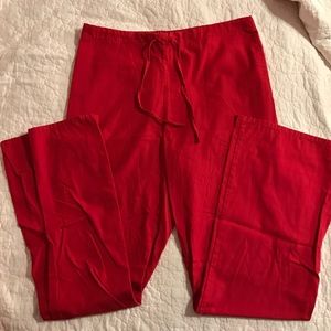 Red scrub pants