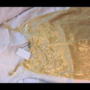 Yellow velvet mini dress size small nwt