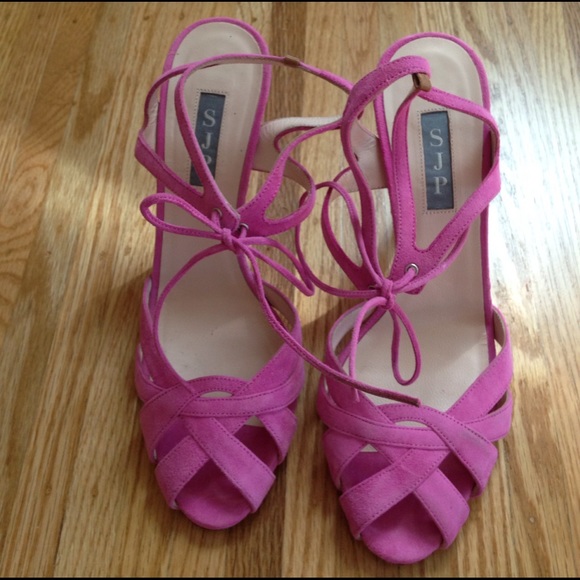 SJP heels. Pink suede. Sz 39.5. Fits a true Sz 9. - Picture 2 of 4