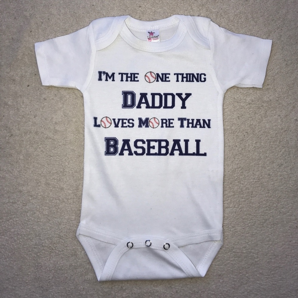 NWOT BASEBALL ONESIE 3-6months