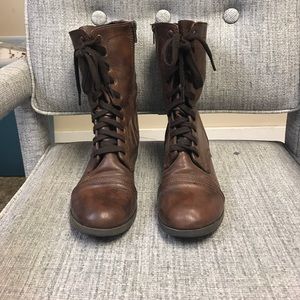 Lace up combat boots