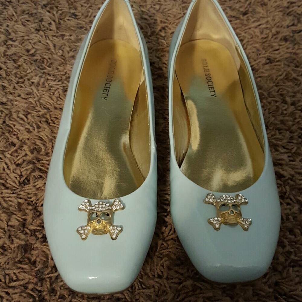 LOWEST PRICE Sole Society Mint Skull Flats