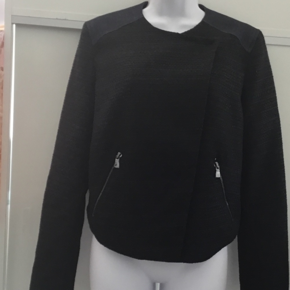 NWT Armani Exchange Pieced Tweed Moto Jacket