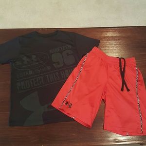 Under armour athletic tee and shorts