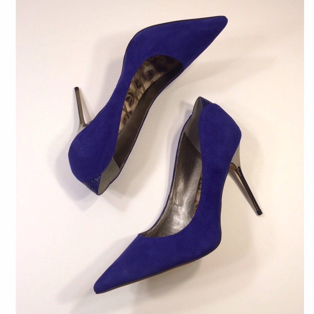 Sam Edelman Danielle Cobalt Metallic Heels