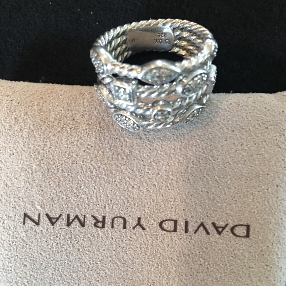 David Yurman Confetti 4 Row Ring with Diamonds