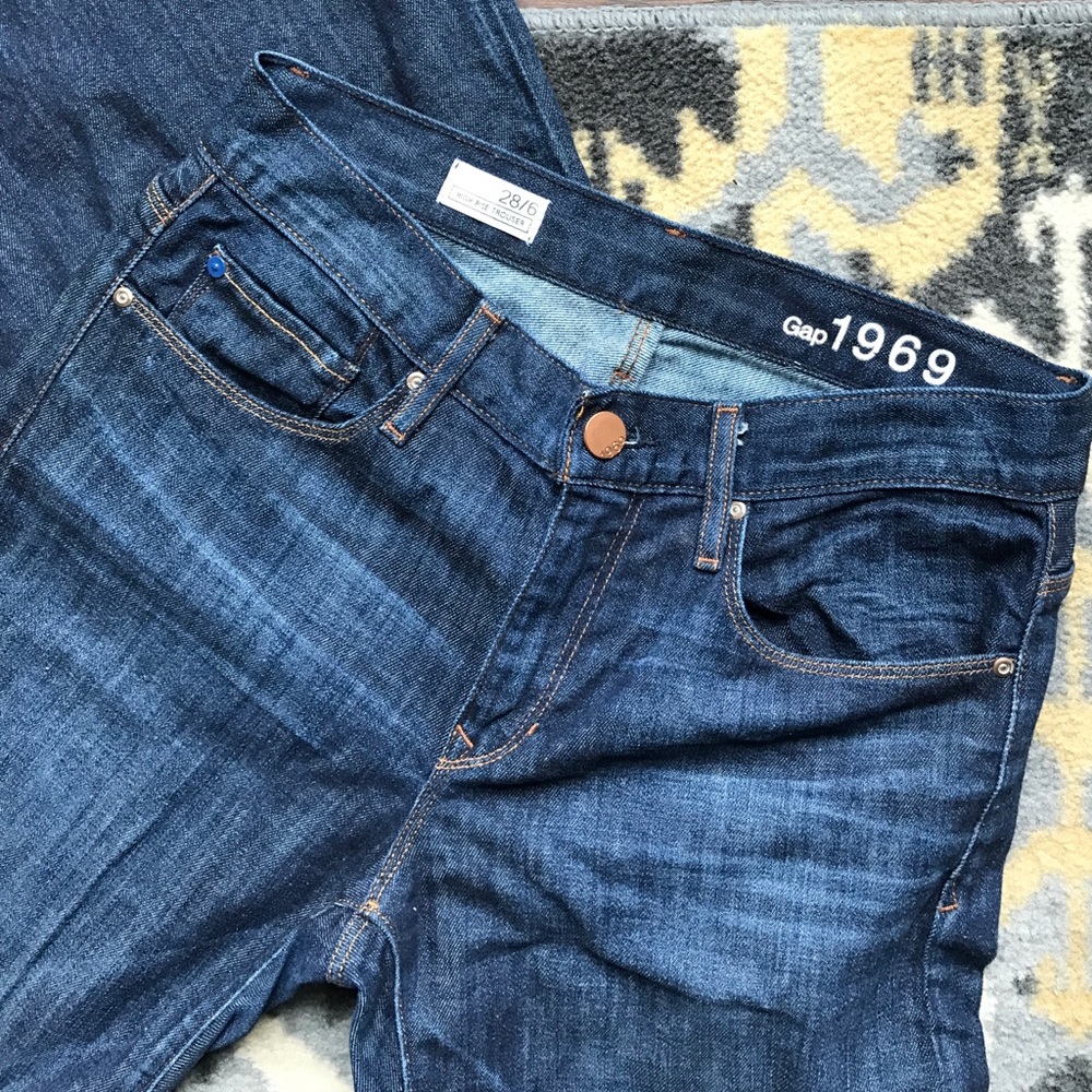 GAP high-rise trouser dark denim jean