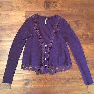 Free People Purple Cardigan