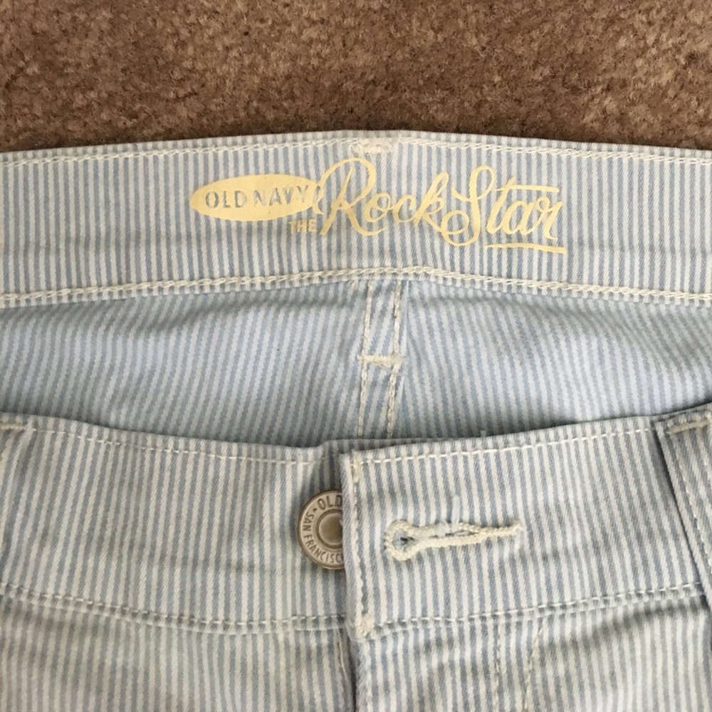 Old Navy Rockstar striped jeans