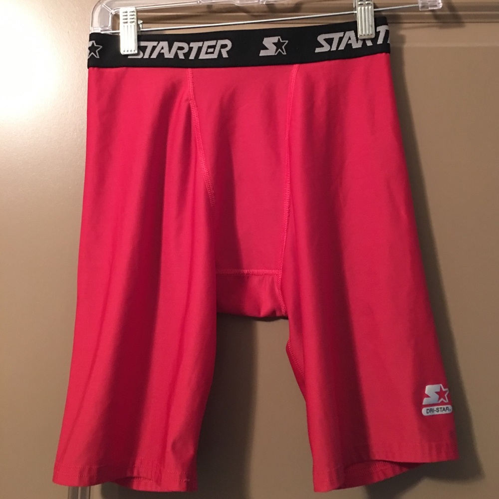 Starter Bright Red long Compression shorts