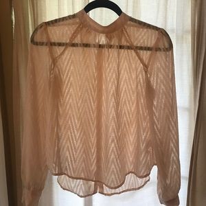 Free People back button down blouse xs