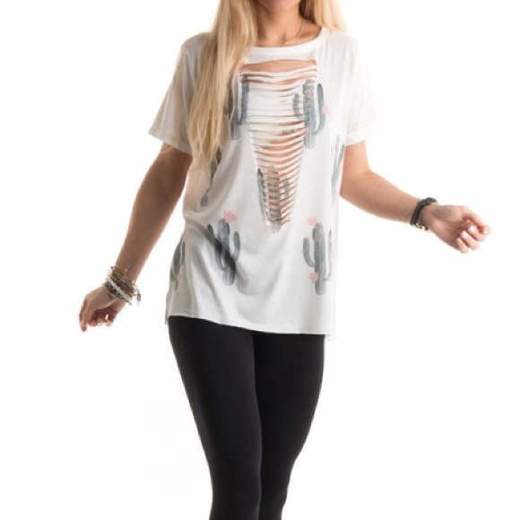 Megan Cactus Print Top - Picture 2 of 5