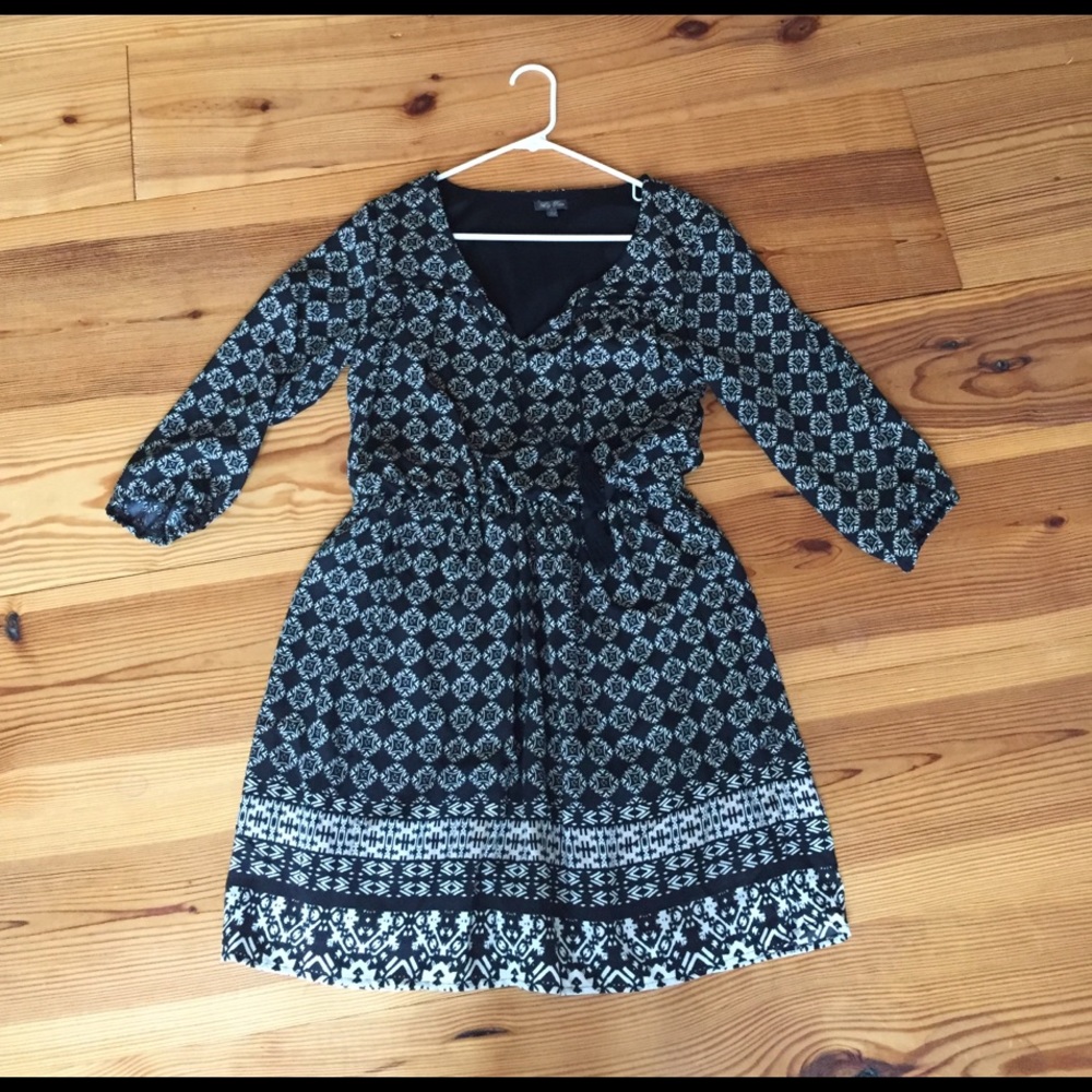 Lily Rose black and white dress, Aztec printing