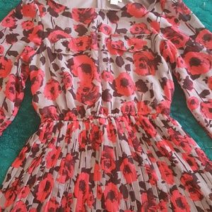 Xhilaration Floral Pleated Dress