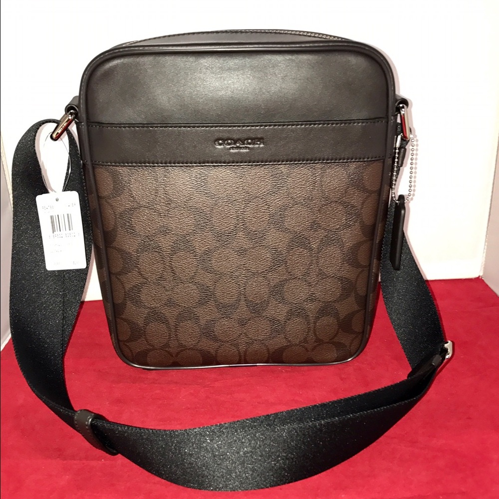 NWT COACH Charles Flight Mahogany Brown Crossbody