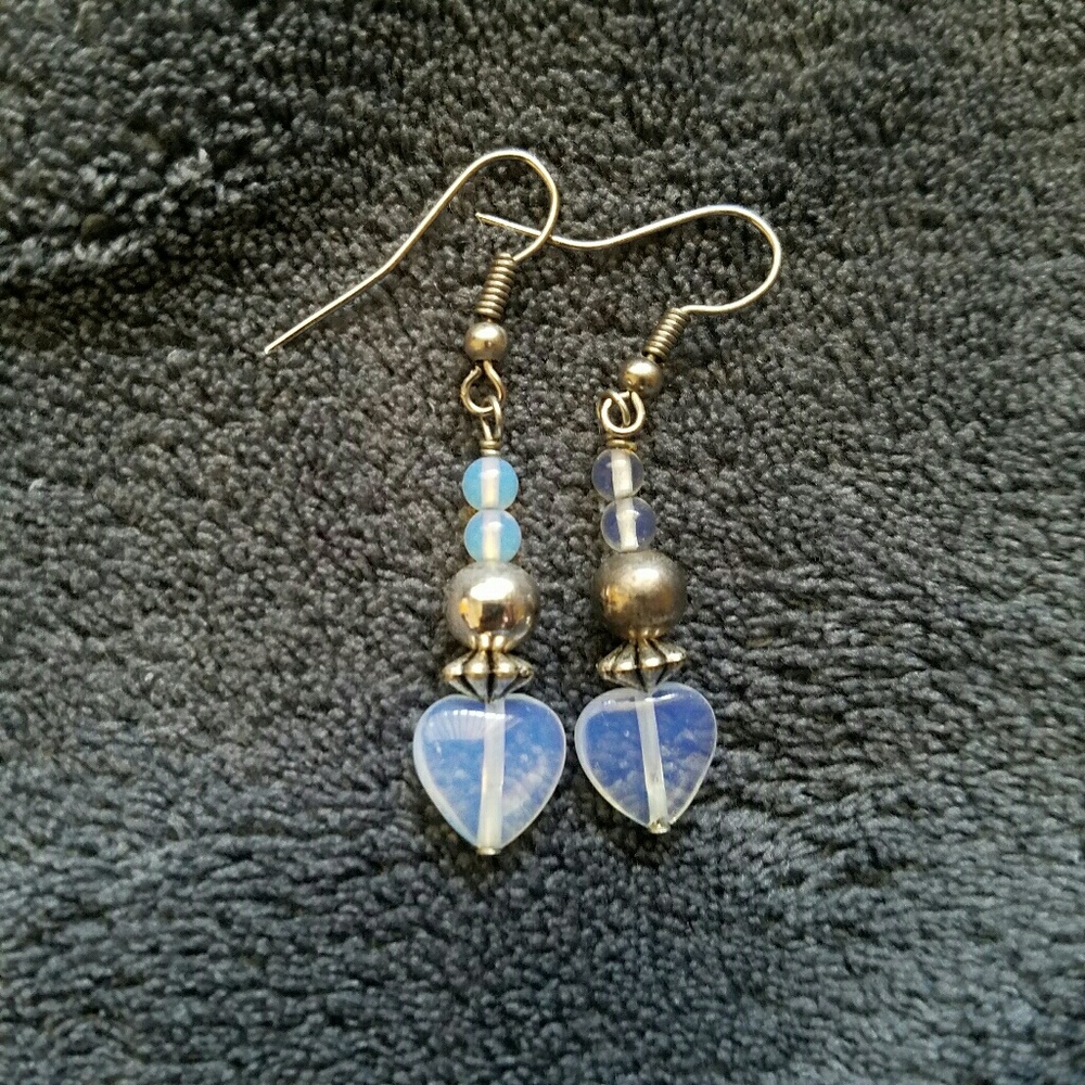 Opalite Heart Earrings