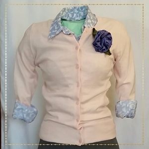 FINAL PRICE Lt. Pink/Peach 3/4 Sleeve Cardigan