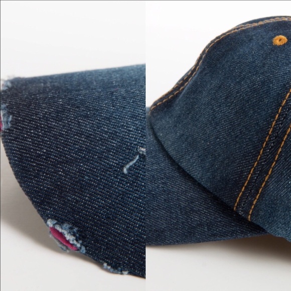 Light Denim Vintage Distressed Baseball Cap - Picture 5 of 7