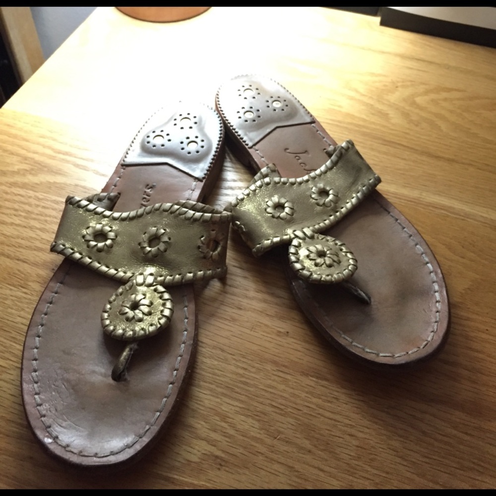 Gold Jack Rogers sandals