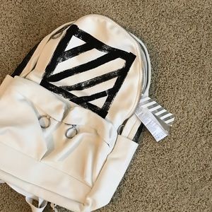 off-white brushed diagonals leather trainer bags