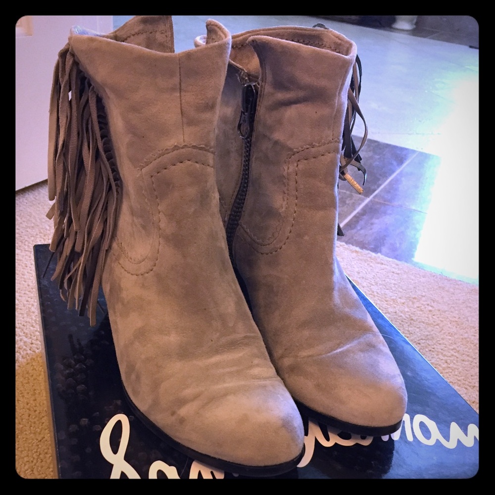 Sam Edelman Louis Fringe SUEDE Booties