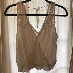 American Eagle cream tank blouse s