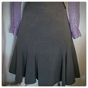 Anthropologie Elevenses Gray Trumpet Skirt
